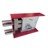 6-Lever Offset Gun Safe Lock - 122mm Red Steel Double Bolt