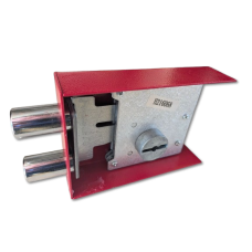 6-Lever Offset Gun Safe Lock - 122mm Red Steel Double Bolt