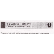 Locktech Home Safe Instructions Locktech Home Safe Instructions